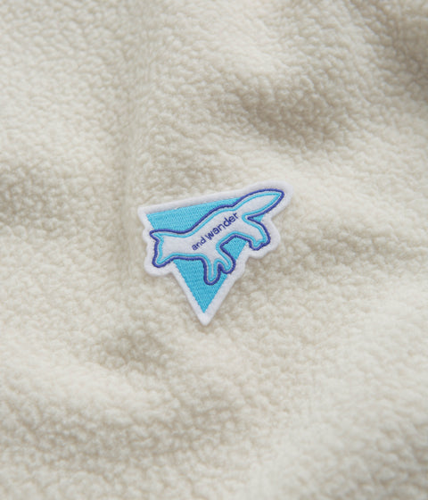 and wander x Maison Kitsune Pullover Fleece Sweatshirt in White