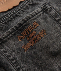 Aries Acid Wash Denim Shorts - Black thumbnail