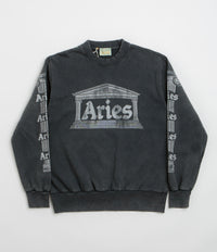 Aries Aged Ancient Column Crewneck Sweatshirt - Black / White thumbnail