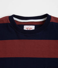 Battenwear Pocket Rugby T-Shirt - Navy / Maroon Stripe thumbnail