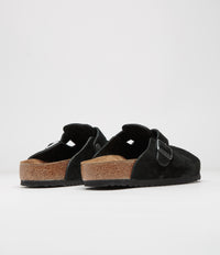 Birkenstock Boston Suede Sandals - Black / Black thumbnail