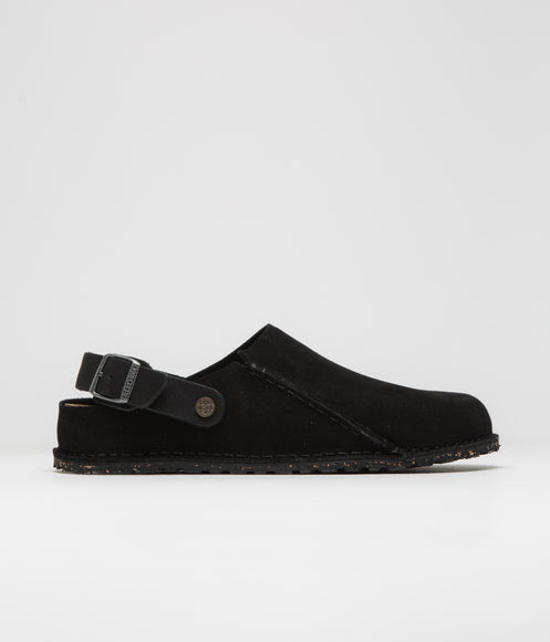 Birkenstock Lutry Narrow Premium Suede Sandals - Black