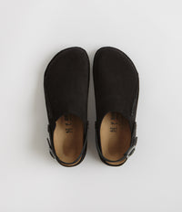 Birkenstock Lutry Narrow Premium Suede Sandals - Black thumbnail