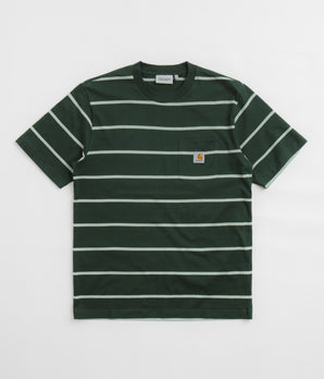 Carhartt Aiken Pocket T-Shirt - Aiken Stripe / Conifer