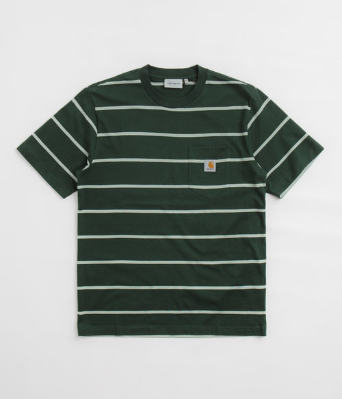 Carhartt Aiken Pocket T-Shirt - Aiken Stripe / Conifer