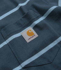 Carhartt Aiken Pocket T-Shirt - Aiken Stripe / Dusky Blue thumbnail