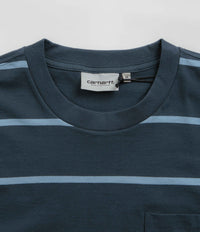 Carhartt Aiken Pocket T-Shirt - Aiken Stripe / Dusky Blue thumbnail