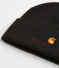 Carhartt American Script Beanie - Black thumbnail