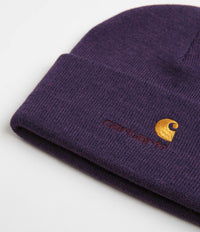 Carhartt American Script Beanie - Cassis thumbnail