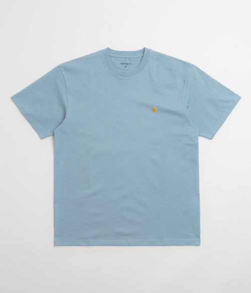 Carhartt Chase T-Shirt - Frosted Blue / Gold