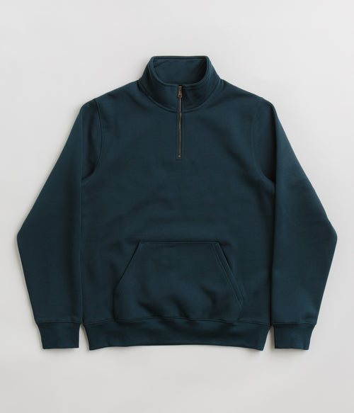 Carhartt Chase Zip Neck Sweatshirt - Duck Blue / Gold