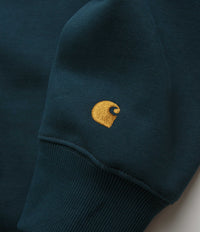 Carhartt Chase Zip Neck Sweatshirt - Duck Blue / Gold thumbnail