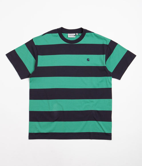 Carhartt Dampier T-Shirt - Dark Navy / Aqua Green