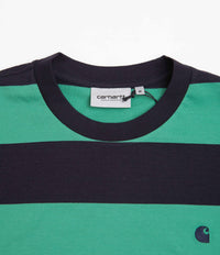 Carhartt Dampier T-Shirt - Dark Navy / Aqua Green thumbnail