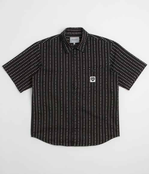 Carhartt Drewe Short Sleeve Shirt - Heart C Pinstripe / Black / Natural