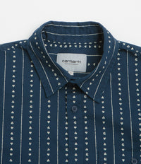 Carhartt Drewe Short Sleeve Shirt - Heart C Pinstripe / Ink / Natural thumbnail