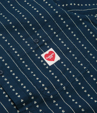 Carhartt Drewe Short Sleeve Shirt - Heart C Pinstripe / Ink / Natural thumbnail