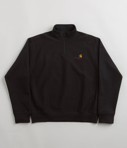 Carhartt Half Zip American Script Sweatshirt - Black