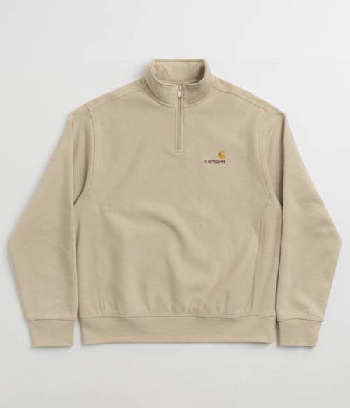 Carhartt Half Zip American Script Sweatshirt - Fleur De Sel