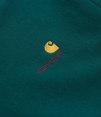 Carhartt Half Zip American Script Sweatshirt - Malachite thumbnail