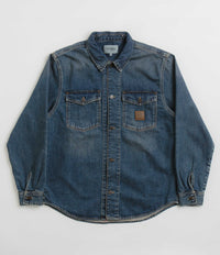 Carhartt Lincoln Shirt Jacket - Blue Worn Used Wash thumbnail