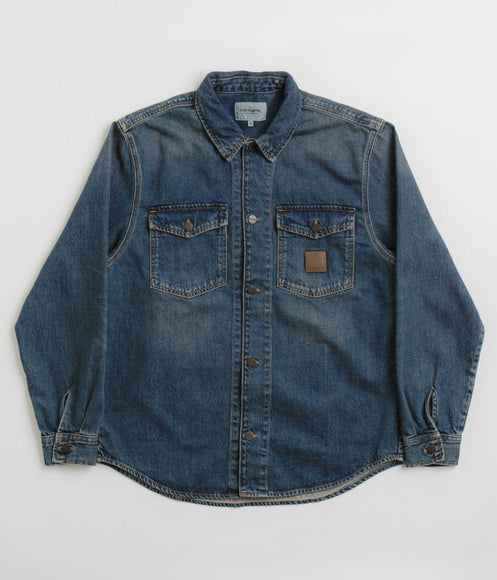 Carhartt Lincoln Shirt Jacket - Blue Worn Used Wash