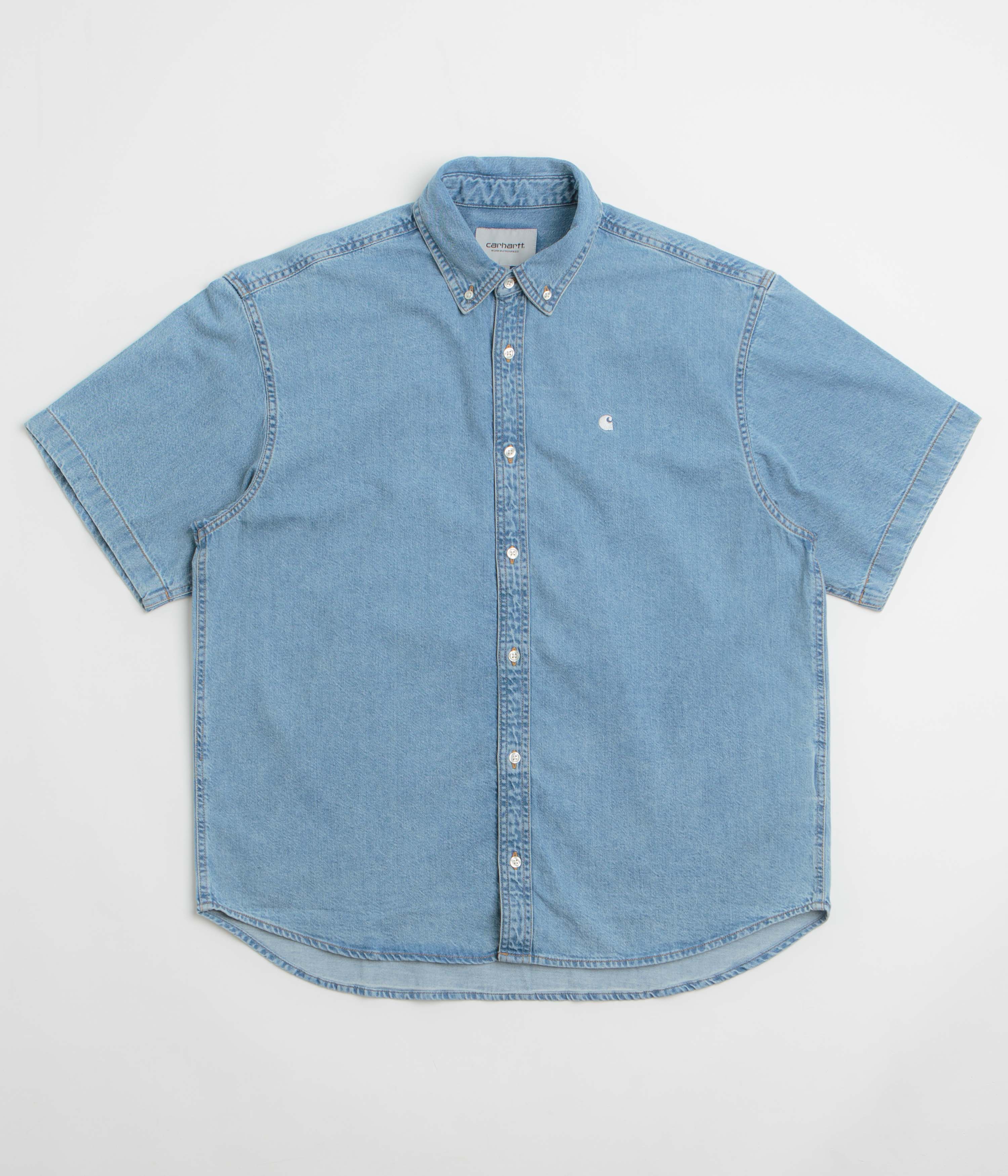 CARHARTT WIP｜SHORT-SLEEVED SHIRTS (S/S Lucas Shirt (I03 Carhartt Lucas Short Sleeve Shirt - Blue | Always in Colour
