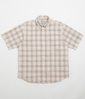 Carhartt Niven Short Sleeve Shirt - Niven Check / Air Pink / Wax