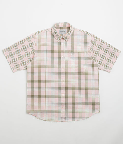 Carhartt Niven Short Sleeve Shirt - Niven Check / Air Pink / Wax