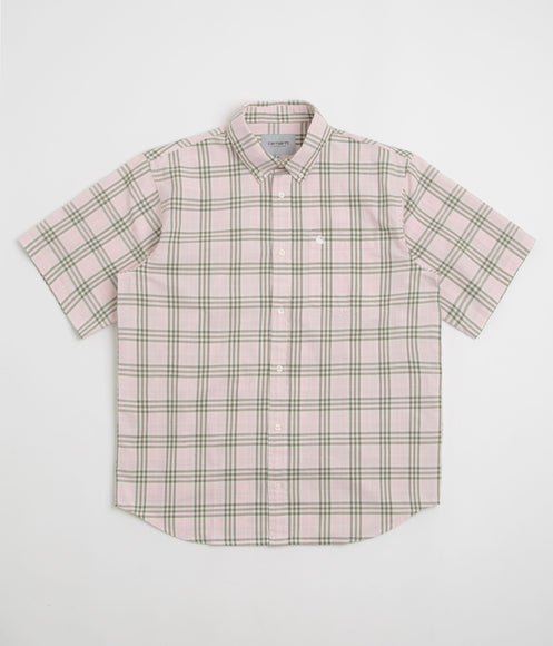 Carhartt Niven Short Sleeve Shirt - Niven Check / Air Pink / Wax