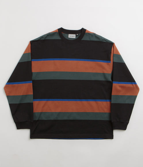 Carhartt Sundling Long Sleeve T-Shirt - Sundling Stripe / Deep Hamilton Brown