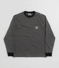 Carhartt Verner Pocket Long Sleeve T-Shirt - Verner Stripe / Black / Dark Grey Heather thumbnail