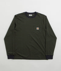 Carhartt Verner Pocket Long Sleeve T-Shirt - Verner Stripe / Dark Navy / Office Green thumbnail