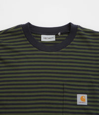 Carhartt Verner Pocket Long Sleeve T-Shirt - Verner Stripe / Dark Navy / Office Green thumbnail