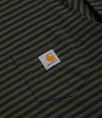 Carhartt Verner Pocket Long Sleeve T-Shirt - Verner Stripe / Dark Navy / Office Green thumbnail