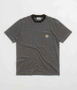 Carhartt Verner Pocket T-Shirt - Verner Stripe / Black / Dark Grey Heather