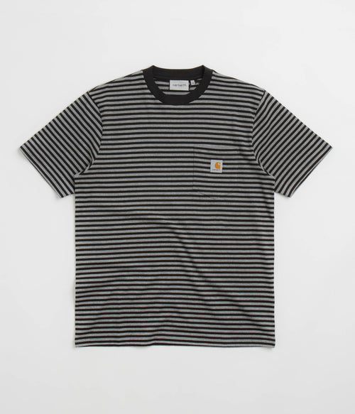 Carhartt Verner Pocket T-Shirt - Verner Stripe / Black / Dark Grey Heather