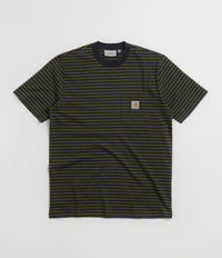 Carhartt Verner Pocket T-Shirt - Verner Stripe / Dark Navy / Office Green thumbnail