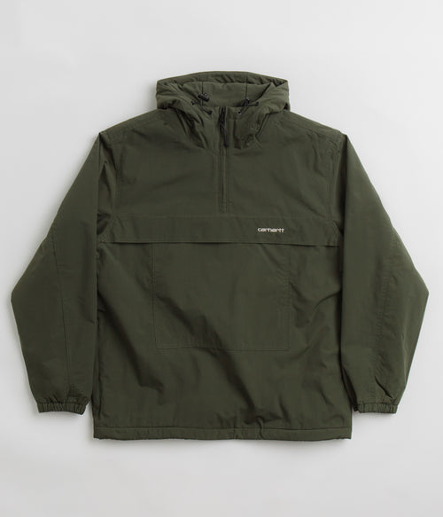 Carhartt Windbreaker Pullover Jacket - Office Green / White