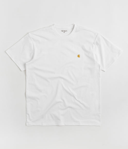 Carhartt Chase T-Shirt - White / Gold