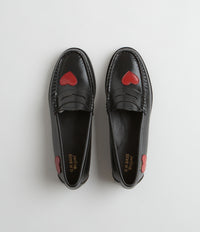 G.H. Bass Womens Weejun Penny Love Shoes - Black / Red thumbnail