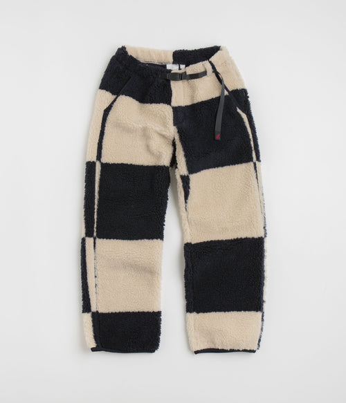 Gramicci Checkered Sherpa Pants - Natural / Navy Check