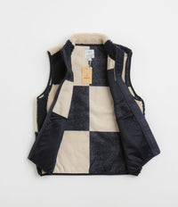 Gramicci Checkered Sherpa Vest - Natural / Navy Check thumbnail