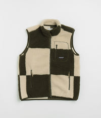 Gramicci Checkered Sherpa Vest - Natural / Olive Check thumbnail