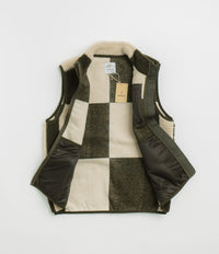 Gramicci Checkered Sherpa Vest - Natural / Olive Check thumbnail