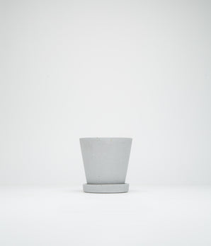 HAY Medium Flowerpot with Saucer - Grey