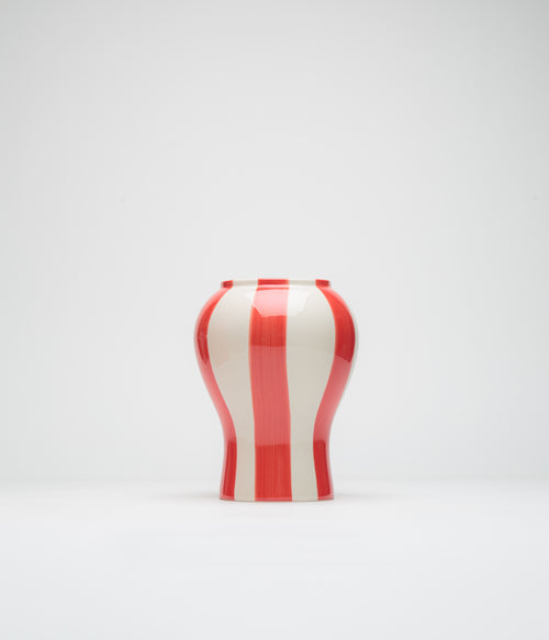 HAY Small Sobremesa Stripe Vase - Red