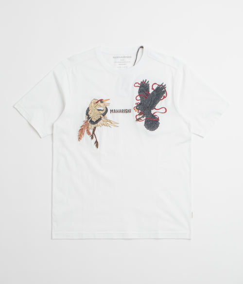 Maharishi Embroidered Black Crow White Heron T-Shirt - White