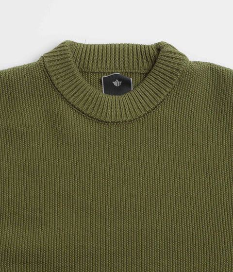 Maharishi Knitted Crewneck Sweatshirt in Olive