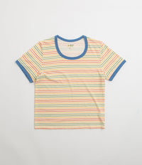 Mollusk Womens Ringer T-Shirt - Red / Gold / Green Stripe thumbnail